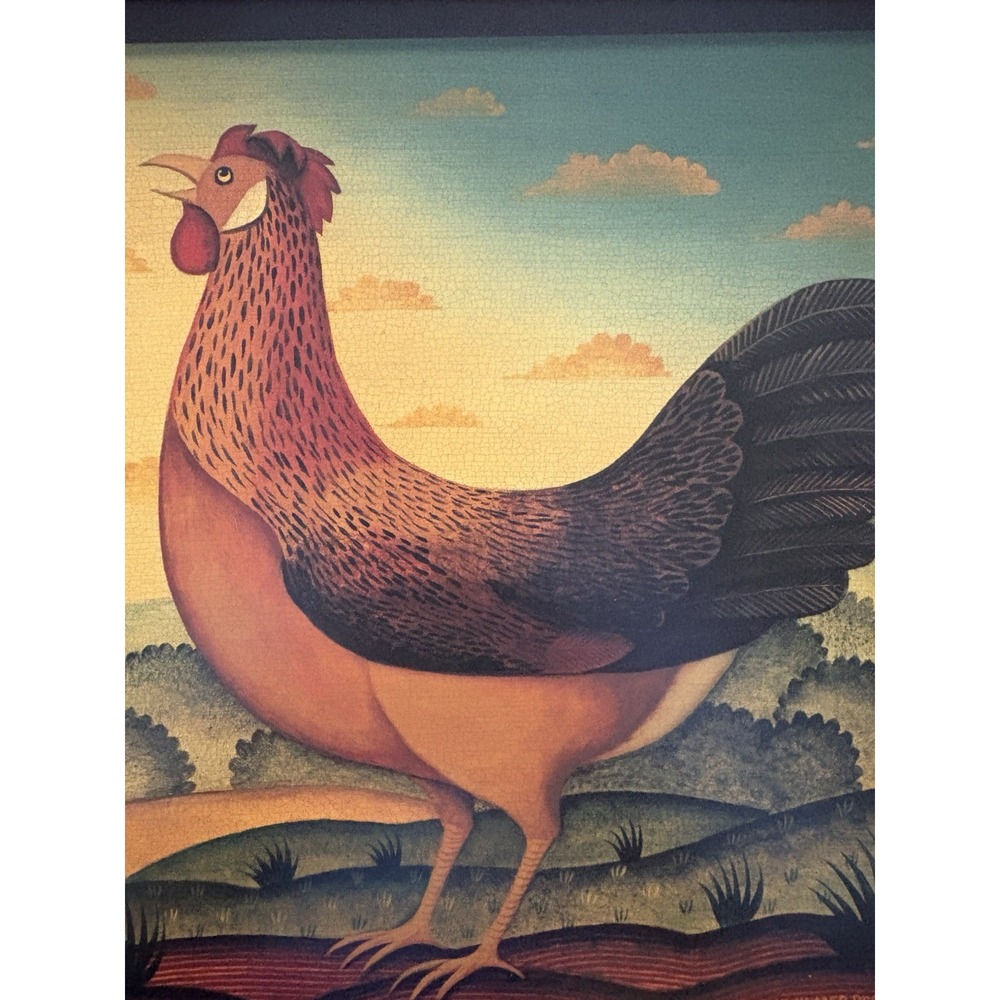 "Hen" Vintage Framed Print By Diane Ulmer Pedersen